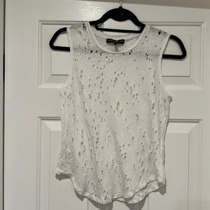 Generation Love White Shimmer Destructed tank top Size Small